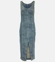 [Blumarine] Blumarine Embellished denim midi dress AU 4 blue