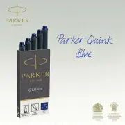 Parker Quink Blue Ink Long Cartridges Pack of 5 for Fountain Pen Refills