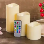 3Pcs Flameless Candles Battery Operated LED Flickering Flame Remote Operate AU