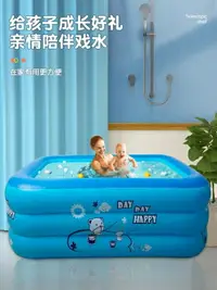 在飛比找樂天市場購物網優惠-充氣泳池 兒童充氣游泳池家用可折疊寶寶嬰兒游泳桶大人小孩超大