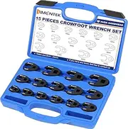 limontek 15-Piece Crowfoot Wrench Set 1/2” & 3/8” Drive, Metric Crows Foot Wrench 8mm-24mm Flare Nut Wrench Set, Open-end Wrenches