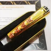 24K Gold Plated Metal Cute Bear Clipper Lighter Gas Flint Refillable Gift Box