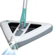 [Zippi] Sweeper Pro - 2025 New and Improved Lightweight Sweeper, Perfect for Short Carpet Hardwood and Tile, Triangular Design Allows for Sweeping in Corners, LED Light, 1 Hr Cleaning Time