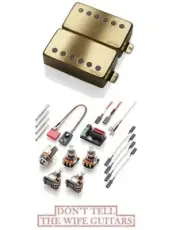 EMG F JH SET JAMES HETFIELD BRUSHED GOLD FLOYD SPACED SHORT SHAFT POTS & WIRING