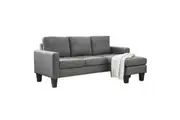 Foret 3 Seater Sofa Modular Corner Lounge Three Seat Couch Ottoman Fabric Grey