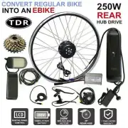 REAR HUB 26'' ELECTRIC BIKE CONVERSION KIT EBIKE 36V 250W 13AH +7 speed Cassette