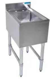 BK Resources 12"Wx18-1/4"D Stainless Steel Slimline Underbar DumpSink
