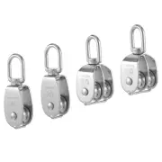 4 Pack M20 Lifting Single Pulley Block 304 Stainless Steel Crane Swivel Hook