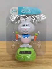 Sealed White Bunny Rabbit Solar Dancing Spring Happy Easter Bobble Head Toy
