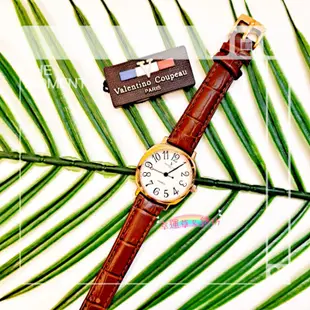 (現貨)Valentino coupeau范倫鐵諾 女錶 超薄小錶面 簡約時尚 石英錶 防水 數字時尚腕錶 真皮咖啡錶帶