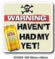 FUNNY BEER-Sticker--Decal,-Car-Sticker,-man-cave-sticker Warning XXXX BEER