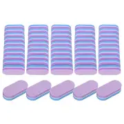 50pcs Nail Buffers 100/180 Grit Mini Nail Sanding Blocks Set Blue Purple