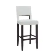 Linon Home Bar Stools 19"Wx20"L High Back Faux Leather Matte Rectangle White