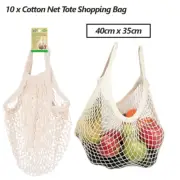 10 x Mesh Net String Shopping Bag Cotton Reusable Fruit Grocery Storage Tote Bag