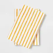 Standard Easy Care Printed Pillowcase Set Gold Stripe - Room Essentials 20x30