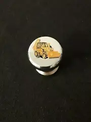 Cigarette Lighter with Case Backhoe Emblem Chrome Aluminum