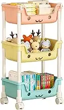 Kids Storage Organizer | Playroom Organization | Multi Tier Rack with Wheels, Multi Tier Storage Rack, Children Organizer, Playroom Storage Bins for Nursery and Kids Room