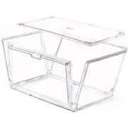 Ozoffer 1X Foldable Shoe Box,Clear Plastic Stackable Shoe Box,Clear Shoe Organizer