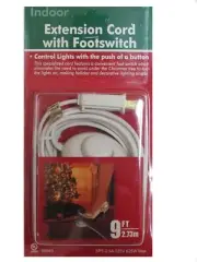 9 Foot Christmas Extension Cord with On/Off Foot Switch - - White Christmas T...