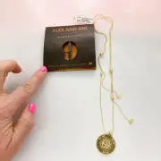 Alex and Ani Goldtone Numerology "9" Adjustable Necklace NWT