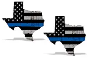 2 Blue Lives Matter Texas American Flag Stickers Police Decals For Hydro Flask