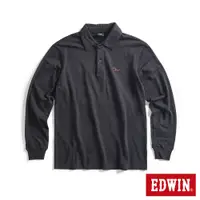 在飛比找蝦皮商城優惠-EDWIN EDGE 經典Ｗ印花長袖POLO衫(黑色)-男款