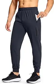 [MUZEGE] Men's Athletic Joggers Sweatpants with Zipper Pockets Running Gym Track Workout Pants for Men
