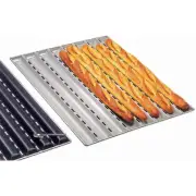 MATFER BOURGEAT ALUMINUM ALLOY BAGUETTE BAKING PAN, 25.5", 6 COMPARTMENTS 311121
