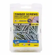 Zenith TIMBER SCREW HINGE-LONG Thread PHILLIPS Drive ZINC PLATED 8Gx40mm 100pc