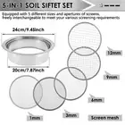 Soil Sieve Set with 9.45inch Diameter 5 Grid Sizes 1/3/6/9/12mm lkr .t