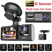 Dash Cam HD 1080p Car Dual Lens Front/Rear/Inside Video Recorder Camera G-sensor