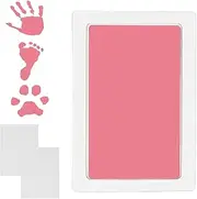 EZONEDEAL Baby Prints Baby Handprint and Footprint Makers Kit Inkless Ink Pad Hand & Foot Stamp Safe Non-Toxic for Baby Feet and Hands Family Keepsake Pet Paw Clean-Touch with 2 Imprint Card (Pink)