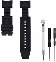 [CACA Watchband] for Invicta Reserve Jason Taylor Bolt Zeus Watch Replacement Rubber Silicone Band/Strap - Black Invicta Watch Strap