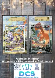 Mewtwo VSTAR & Charizard V Alt Art 154 Display Case Extended Art for BGS Pokemon