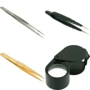 Precision Jewelry Making Tool Set Tweezers Loupe Repair Kit