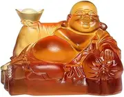 Buddha Statue Outdoor, Laughing Buddha, Maitreya Buddha, Small Glass Buddha Statue, Lucky Buddha Statue Home Office Car Dashboard Decoration Zen Garden Decor