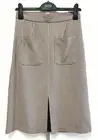 NEW M&S Marks & Spencer UK8 Eu36 ivory-mix check A-line split front lined skirt