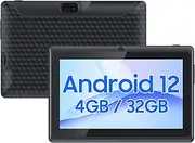 Tablet 7 inch Android 12.0 Tablets 4GB RAM 32GB Storage 1024GB SD Expansion Tablets PC, Quad-core Processor 1024x600 IPS HD Touchscreen 2MP+5MP Dual Camera Tab, WiFi6 Bluetooth 3000 mAh Battery Tablet