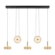 Govan 5 Light Antique Gold Bar LED Pendant