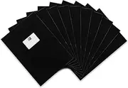 Landre 100420059 Protective Notebook Cover for DIN A4 PVC with Embossed Raffia Effect [Pack of 10] White Exercise Book Protector, for DIN A4 Black