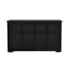 Unbranded Kitchen Storage Stand Cupboard Adjustable Shelves W/ Glass Door Black