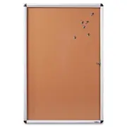 Lorell Enclosed Cork Bulletin Board - 36" Height X 24" Width - Natural Cork