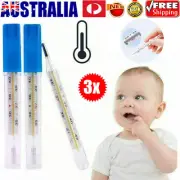 3x Adult Kids Thermometer Scale Traditional Glass Clinical Accuracy Mercury Free