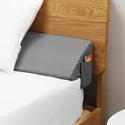 Vekkia Queen Wedge Pillow for Headboard - Bed Gap Filler, Stop Losing Your Pillows and Phone (Gray, 60"x10"x6")