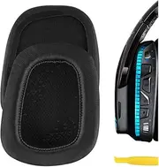 Geekria QuickFit Replacement Ear Pads for Logitech G533, G633, G635, G933, G935 Headphones Ear Cushions, Headset Earpads, Ear Cups Cover Repair Parts (Black)