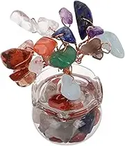 Zerodeko Crystal Money Tree Decor Gemstone Bonsai Feng Shui Wealth Decoration for Home Office Unique Special Occasions Sturdy Vibrant Crystal Design