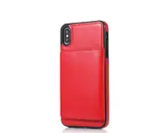P07 Red Magnetic Wallet Crazy Horse Print Smartphone Case for IPhone14 Pro max