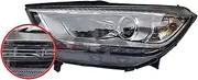 Front Bumper Headlight Headlamp Head Light Head Lamp Assembly Compatible With JAC Refine S3 2013 2014 2015 2016(White DRL,Left side)