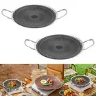 Outdoor Barbecue Grill Plate Sturdy Griddle Pan for Home Kitchen Picnic BBQ