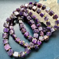 在飛比找Yahoo!奇摩拍賣優惠-小極品-超美豔紫 紫龍晶6-7mm++立體小方糖方塊隨型（單